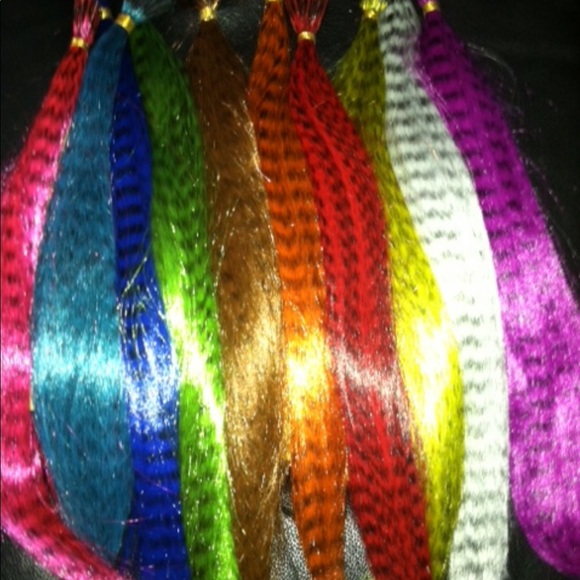 White/ grey grizzly feather hair extensions - Picture 1 of 3